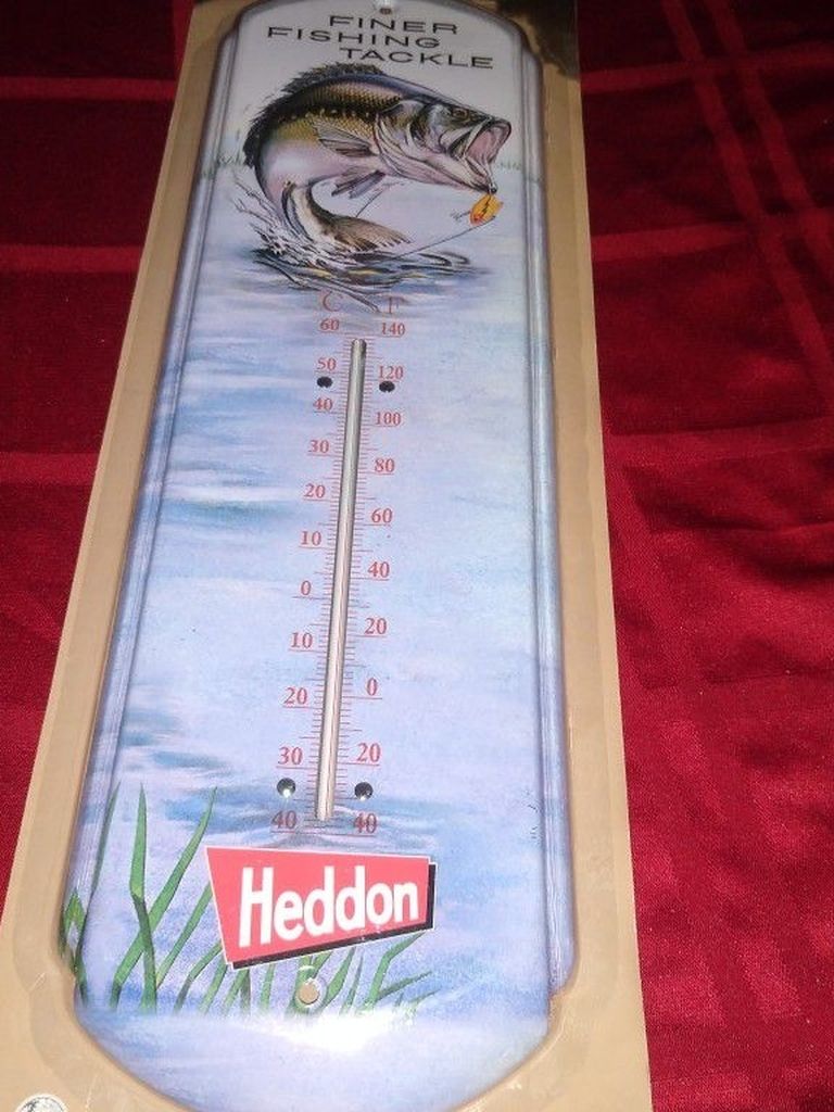 Heddon Finer Fishing Tackle Nostalgic Tin Thermometer