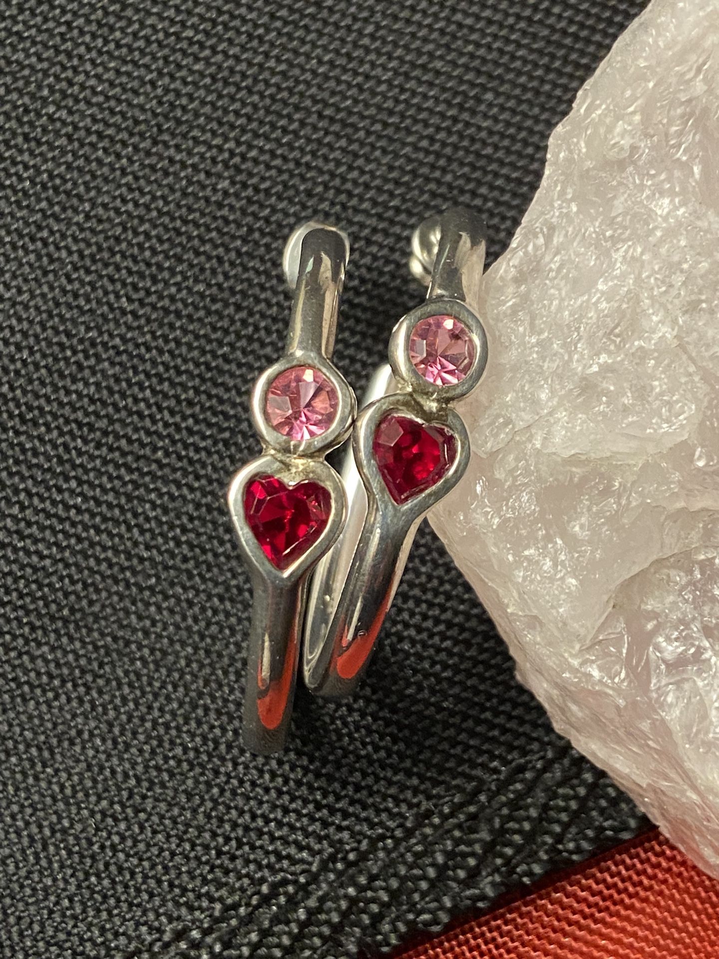 PINK, RED, STERLING Earrings