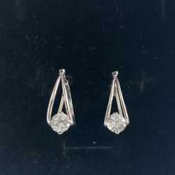 Dangling White Stone Earrings