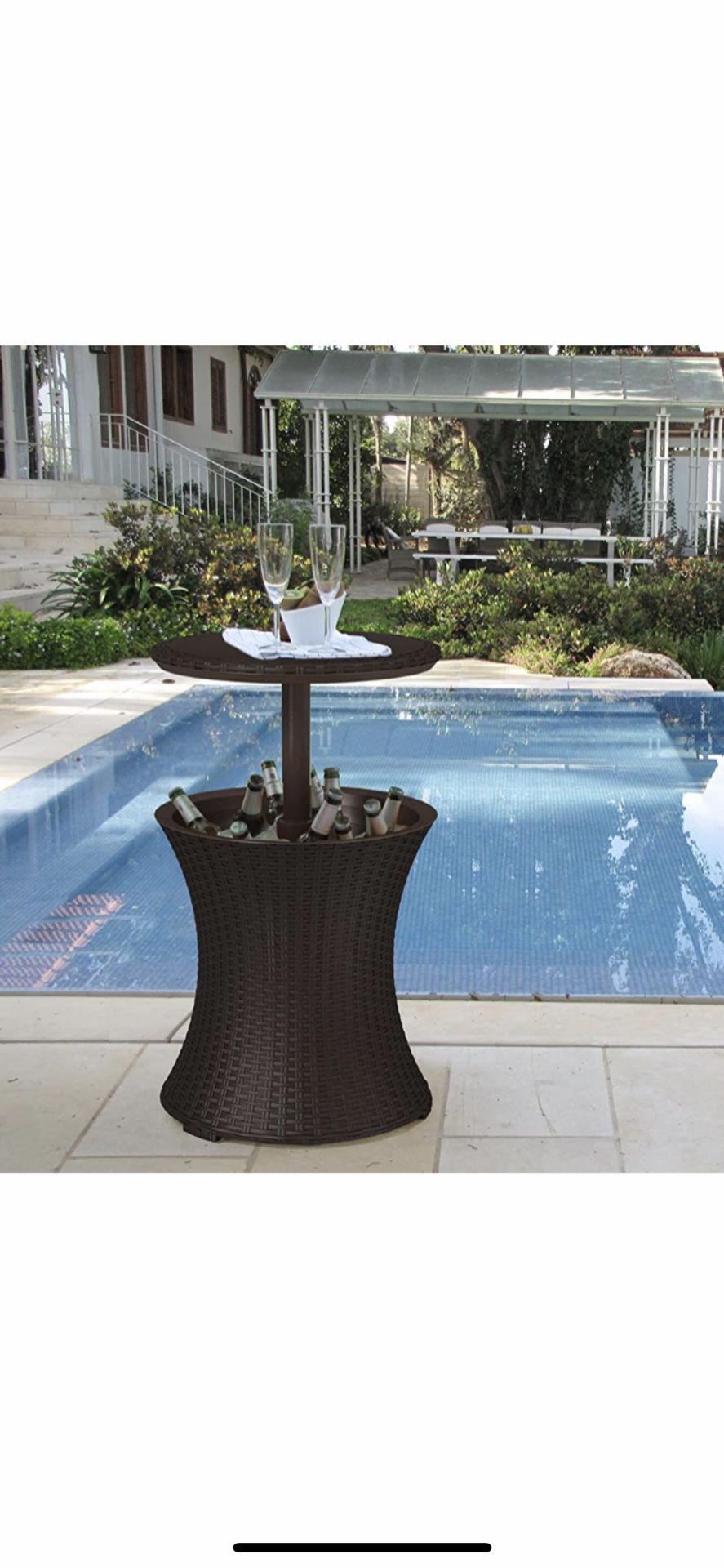 Keter Cool Bar Outdoor Patio and Hot Tub Side Table