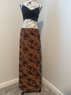 Brown floral skirt