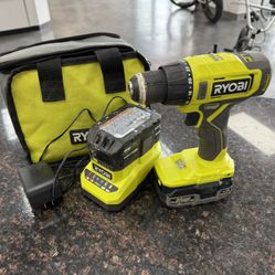 Ryobi Drill (2 Batt) And Charger