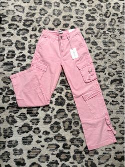 Disclosure Wide Leg Pink Cargo Pants