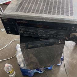 Stereo receiver, Sony and Sony subwoofer