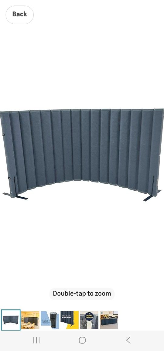 Versare VersiPanel Acoustical Partition Wall - Sound Panel Classroom Office Room Divider, Flexible Arrangement, Easy Roll-up Storage (Blue, 8' Wide x