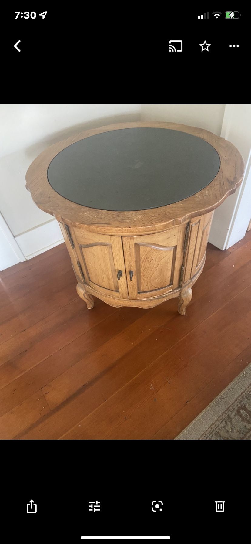 Accent Table Slate Top VINTAGE