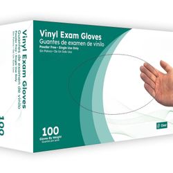 Clear Vinyl Powder Free 4 Mil Exam Gloves