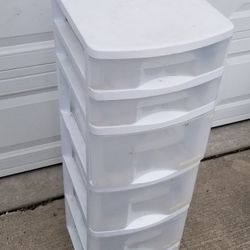 White Plastic Storage Drawers 