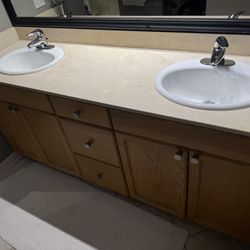 Double Kohler Vanity Bathroom With Quartz Counter Top And Cabinets 