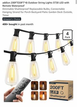 Outdoor string lights 200ft