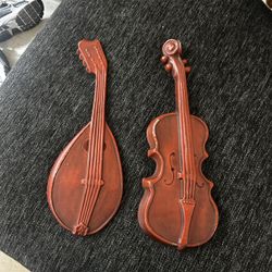 Royal Cast Metal Orange Violin Mandolin Decor