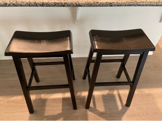 Black Wooden Saddle Bar Stools