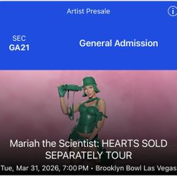 Mariah The Scientist Concert LV (Price Is Each). 