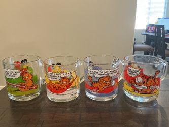 1978 McDonald’s Garfield glass mugs “Complete Set of 4”