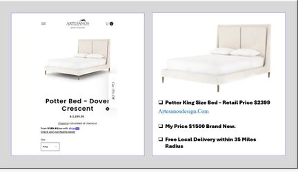 Potter Crescent King Size Bed Frame