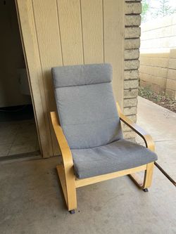IKEA POÄNG Armchair with Gray Cushion