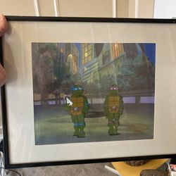 Vintage 1988 Teenage Mutant Ninja Turtle Framed Art With Authentication Certificate 