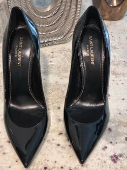 Leather Black YSL Heel