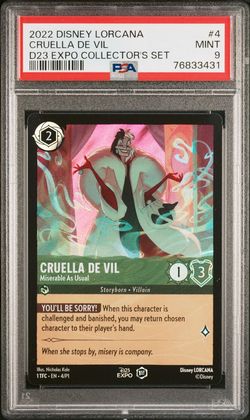 Disney Lorcana PSA 9 TCG D23 Exclusive Cruella De Vil