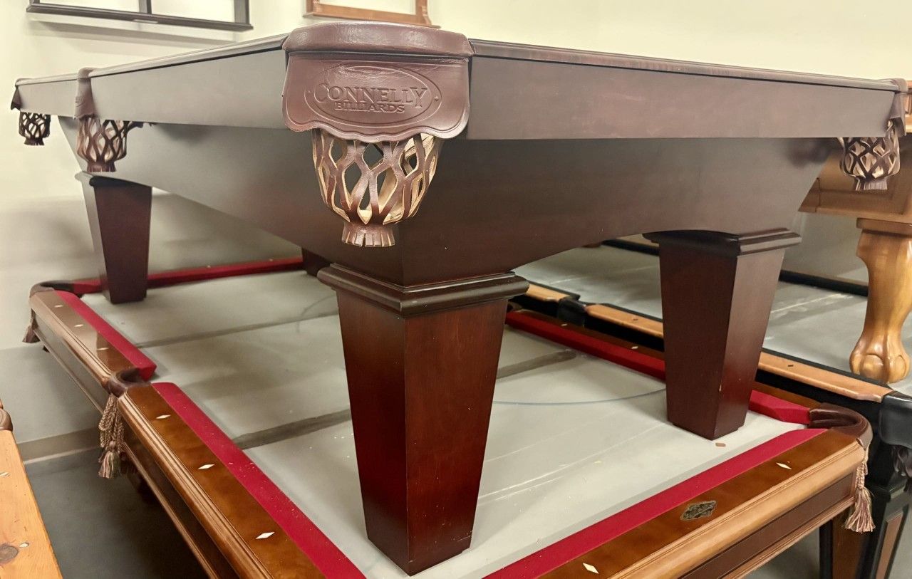 Connelly 8 Foot Medium Brown Taper Leg Pool Table