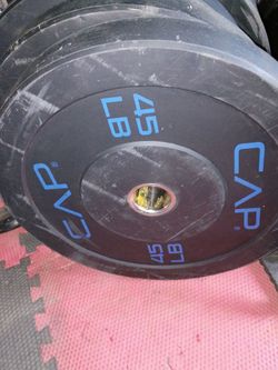 Cap 45lb Bumper Olympic Plates Weights