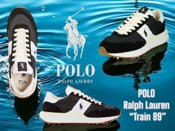 Polo Ralph Lauren Men's Train 89 Low Top Sneakers, Size 10.5 ( Black)