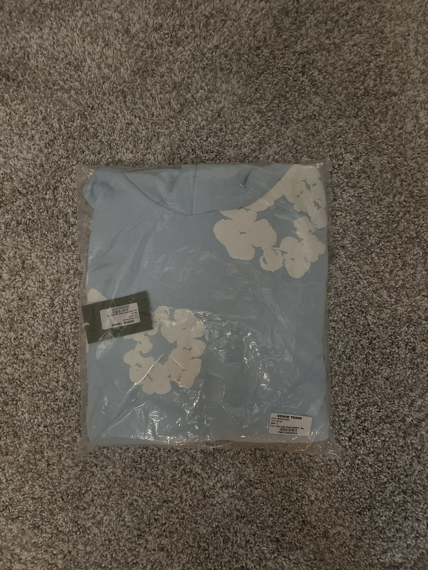 Light Blue Denim Tear Hoodie