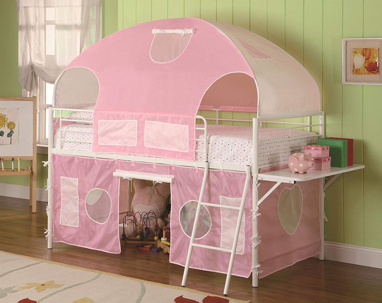 Sweetheart Tent Loft Bed, Pink/White new in box