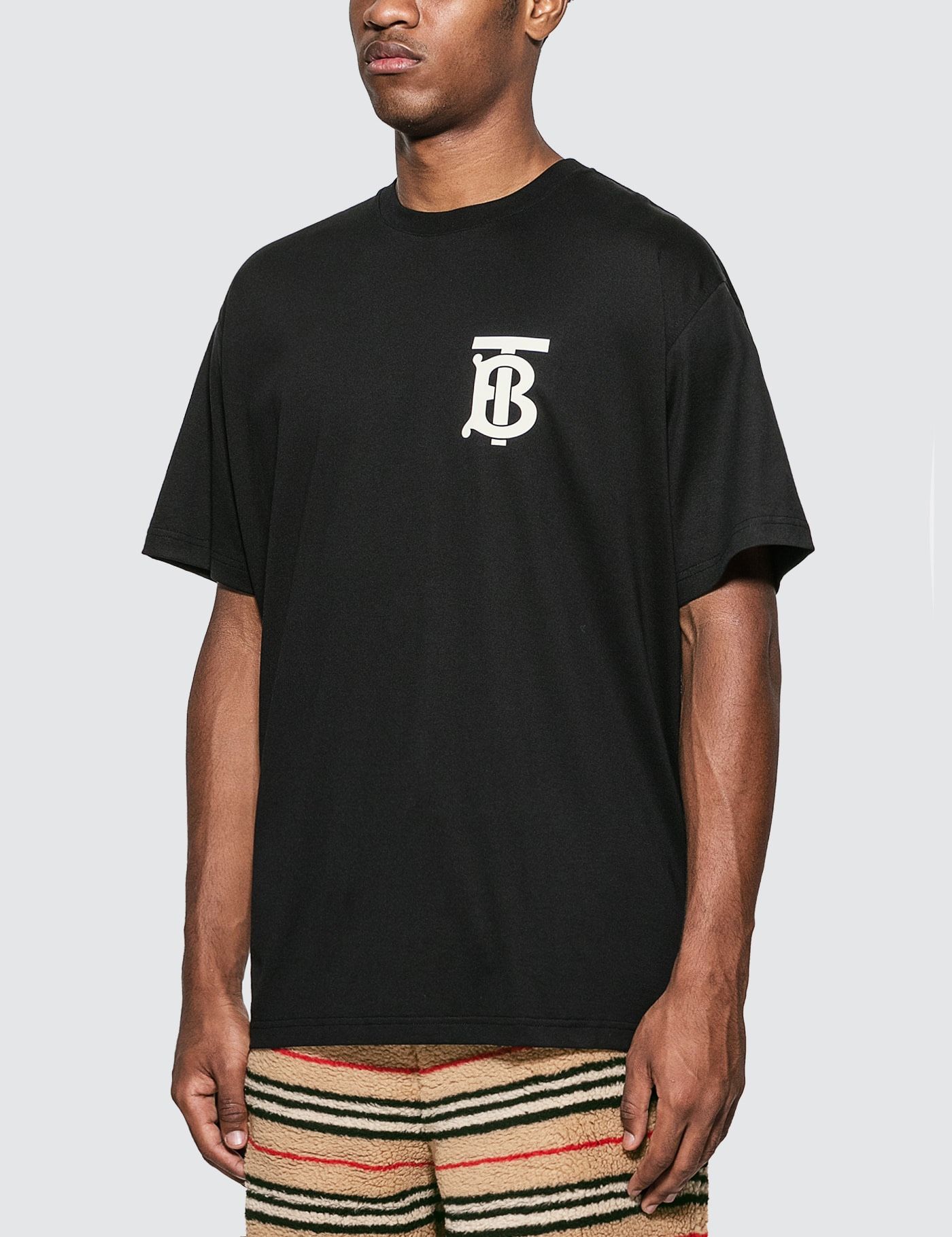 Best Holiday Gift! Burberry TB Monogram Logo T-Shirt – Classic Black (Full Package)