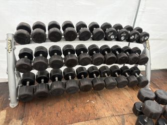 Troy 12 Side Rubber Dumbbells 50lbs - 120lbs SET