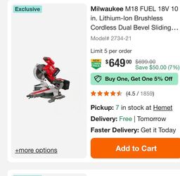 Milwaukee cordless M18 dual bevel sliding saw