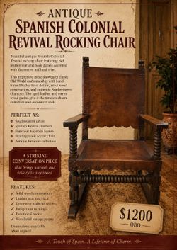 SPANISH COLONIAL REVIVAL ROCKING CHAIR
