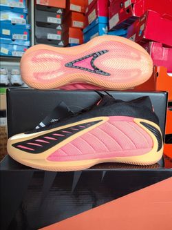 Adidas Anthony Edwards AE 2 With Love Acid Orange Basketball Hoops Shoes Men's size 10 New