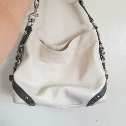 
Carly Coach cream and gray satchel