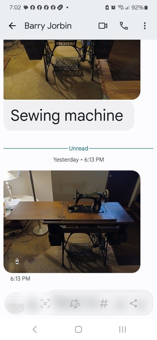 Singer Sewing Machine ABOUT 1910 VINTAGE