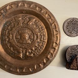 Aztec plate & coasters - $13