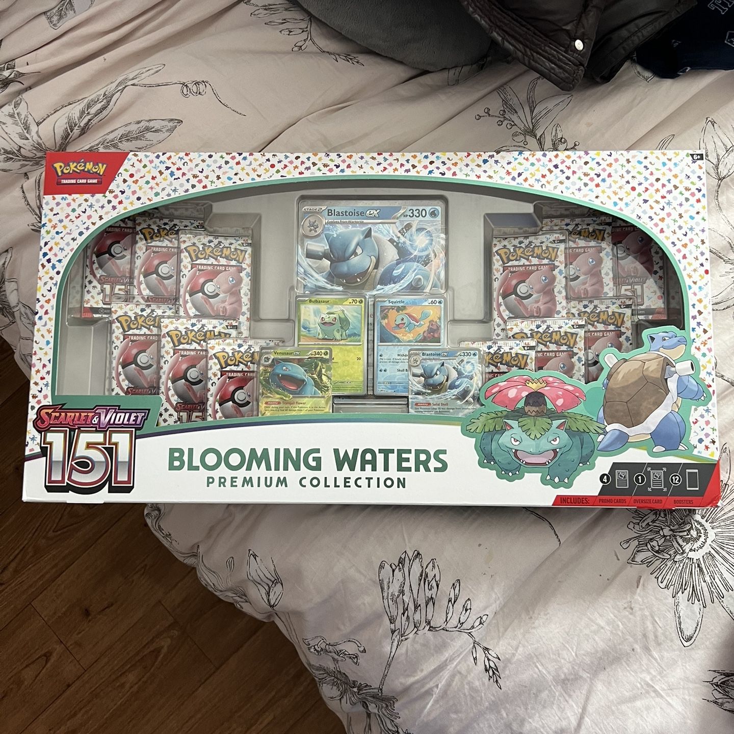 pokemon 151 blooming waters booster box Pokmon TCG: 151: Premium Collection 1 oversized Foil card with Blastoise ex POKEMON 151 BLOOMING WATERS SET