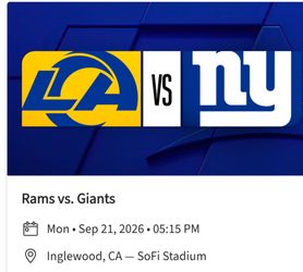 Rams vs New York Giants 2 tickets