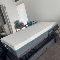 Luxury elderly twin bed, with outstanding mattress, with under bed lights wireless