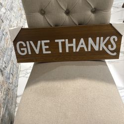 Give Thanks Wooden Sign