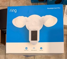 Ring Floodlight Cam Wired Plus Motion-Activated Camera 1080p White