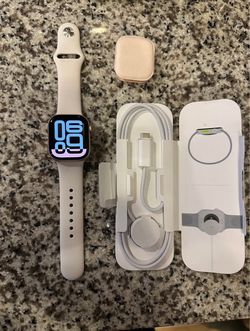 Apple Watch Series 10 GPS + Cellular, 42mm Rose Gold Aluminum Case - NEW  Comes with Charger and small/medium light sport band  Apple warranty