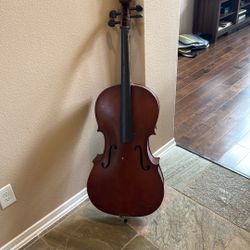 Cello, Broken Neck Sale As Parts Or Decorating 