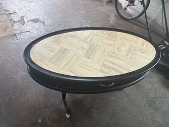 black tile table