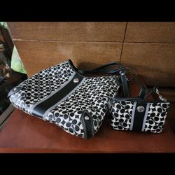 COACH Shoulder Bag And Changr Purse Set