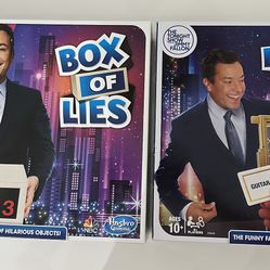 The Tonight Show Starring Jimmy Fallon Game Lot - Box Of Lies and Face It Challenge Hasbro Games 