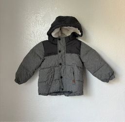H&M Gray Kids Puffer Jacket with unattainable hood size 18 months