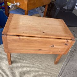 Natural Wood Table One Side Drop Leaf 45 Desk 58 Pampered Chef Tray 20