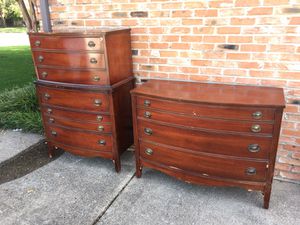 Dixie Duncan Phyfe Highboy Dresser And Mirrored Chest Of Drawers