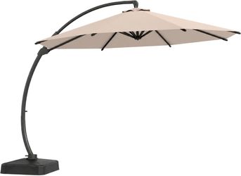 Brand new in box Kingdura 11ft Offset Cantilever Patio Umbrella with Base Included, Large Round Aluminum Outdoor Umbrella, 360° Rotation & Infinite Ti